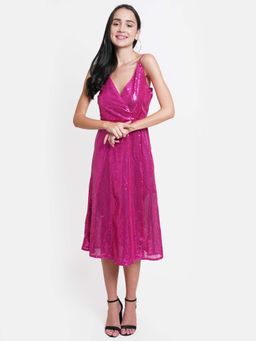 Dodo & Moa - Pink Midi Embellished Dress