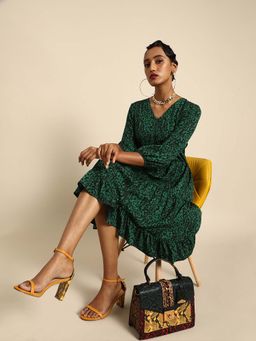 Dodo & Moa - Green Printed Dress