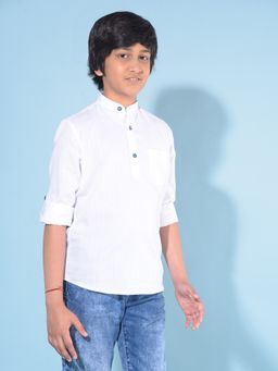 CRIMSOUNE CLUB - Boy's White Linen Kurta