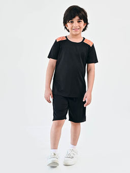 UMILDO - Active Wear Boy's Regular Fit T-Shirt- Black Stripes