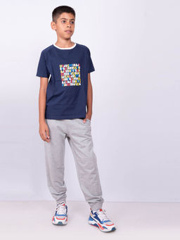 UMILDO - Boy's Cotton T-Shirt and Joggers- Navy (Set of 2)