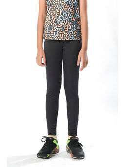 UMILDO - Active Girl's Solid Black Ankle Length Leggings