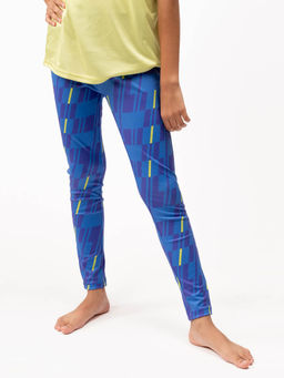 UMILDO - Active Girl's Blue Printed Girls Ankle Length Leggings
