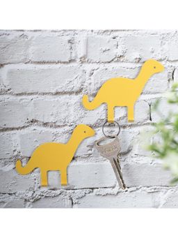 Voncasa - Yellow Dino Shaped Mild Steel Sticky Hooks