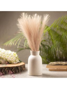 Voncasa - Stylish Flower Holder 'Gourd' Vase - Off White, Stone Finish