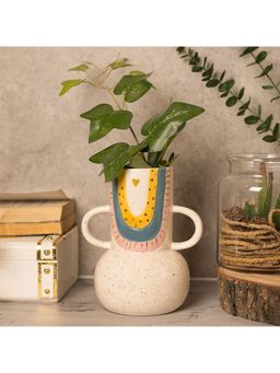 Voncasa - Multicolor Ceramic Vase- Antique Design, Flower Holder