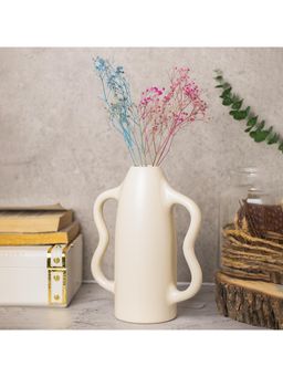 Voncasa - Grey Ceramic Curvy Vase - Curvy, Flower Holder