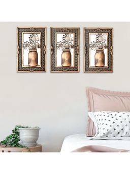 Voncasa - Wall Mirror Gold (Pack of 3)