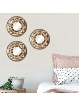 Voncasa - Wall Mirror Gold (Pack of 3)
