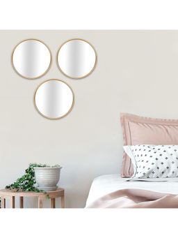 Voncasa - Wall Mirror Gold (Pack of 3)