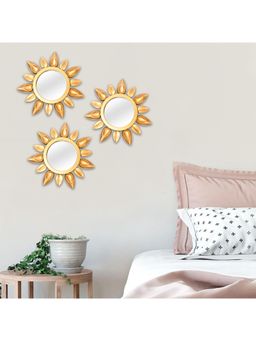 Voncasa - Wall Mirror Gold (Pack of 3)