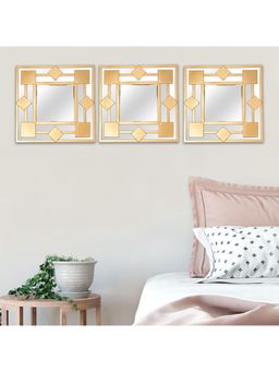 Voncasa - Wall Mirror Gold (Pack of 3)