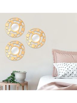 Voncasa - Wall Mirror Gold (Pack of 3)