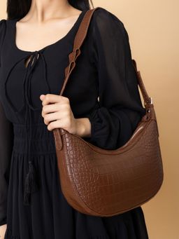 Twenty Dresses by Nykaa Fashion - Brown Scaling High Handbag
