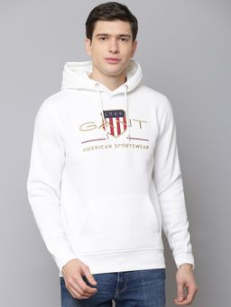 GANT - Men White Solid Regular Fit Sweatshirt