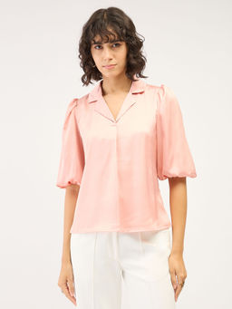 SALT Attire - Arc-Pink Front Pleat Top