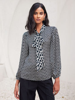 SALT Attire - Ellipse Geometric Necktie Top