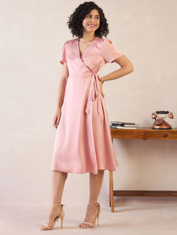 SALT Attire - Starla-Pink Wrap Dress