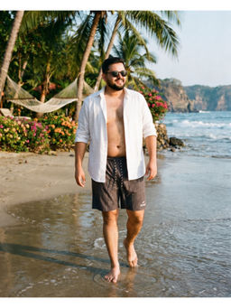Keepfit - Men's Plus size Solid Watershorts with Zipper Pockets