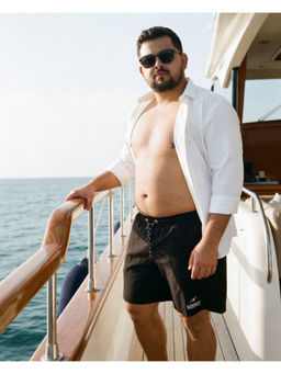Keepfit - Men's Plus Size Black Watershorts With Zipper Pockets