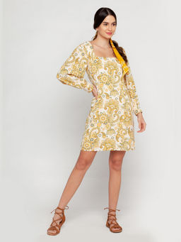 Zink London - Womens White Printed Mini Dress