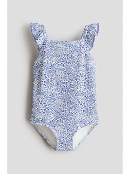 H&M - Girls Blue Floral Printed swimsuit
