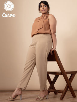 Twenty Dresses by Nykaa Fashion - Curve Beige Tied Together In Love Top