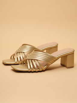 ERIDANI - Charlie Gold Workwear Sandal Heels
