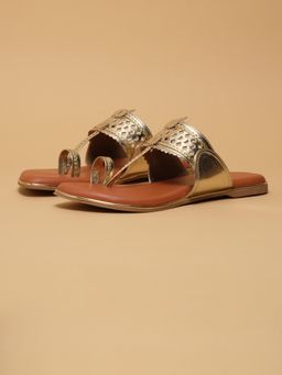 ERIDANI - Diiya Gold Metallic Kolhapuris