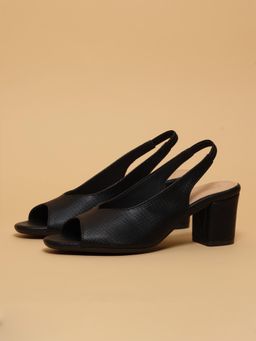 ERIDANI - Emi Black Slingback Sandal Heels