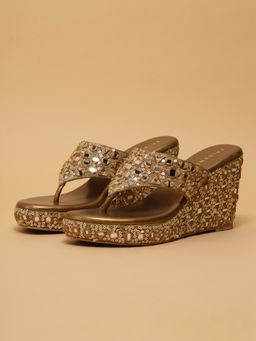 ERIDANI - Hiya Antique Brown Thong Wedges