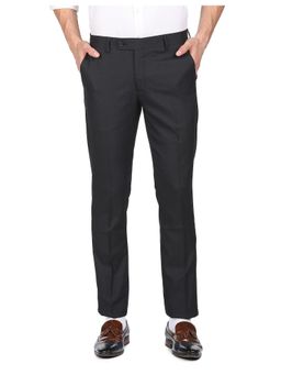 Arrow - Men Black Mid Rise Hudson Tailored Fit Formal Trousers