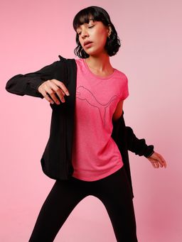 Puma - Performance Heather Cat Women Pink T-shirts