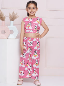 AJ Dezines - Pink Sleeveless Cotton Co-Ord (Set of 2)