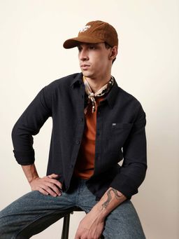 The Bear House - Men Solid Casual Full-Sleeve Shirt