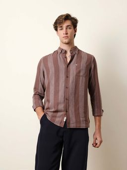 The Bear House - Men Striped Casual Full-Sleeve Shirt