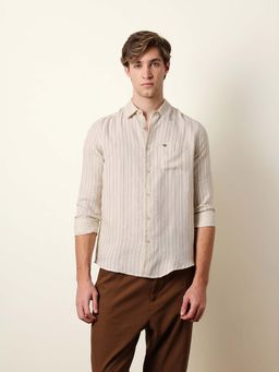 The Bear House - Men Striped Casual Full-Sleeve Shirt