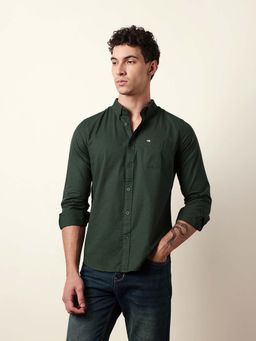 The Bear House - Men Solid Casual Full-Sleeve Shirt
