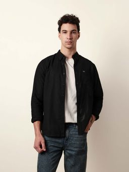 The Bear House - Men Solid Casual Full-Sleeve Shirt