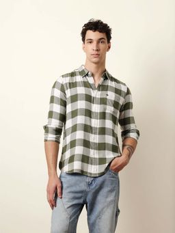 The Bear House - Men Checked Casual Full-Sleeve Shirt