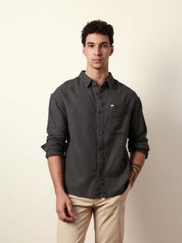 The Bear House - Men Solid Casual Full-Sleeve Shirt