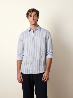 The Bear House - Men Striped Casual Full-Sleeve Shirt
