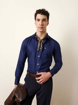 The Bear House - Men Solid Casual Full-Sleeve Shirt