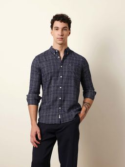 The Bear House - Men Solid Casual Full-Sleeve Shirt