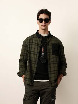 The Bear House - Men Checked Casual Full-Sleeve Shirt