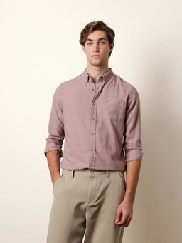 The Bear House - Men Solid Casual Full-Sleeve Shirt