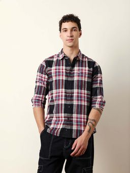 The Bear House - Men Checked Casual Full-Sleeve Shirt