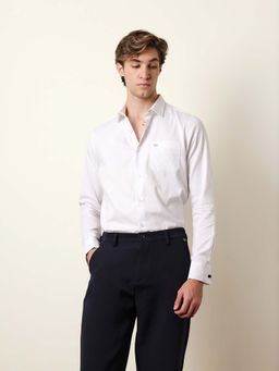 The Bear House - Men Solid Casual Full-Sleeve Shirt