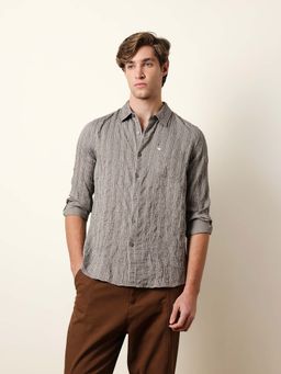The Bear House - Men Striped Casual Full-Sleeve Shirt