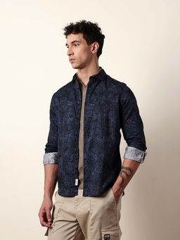 The Bear House - Men Printed Casual Full-Sleeve Shirt
